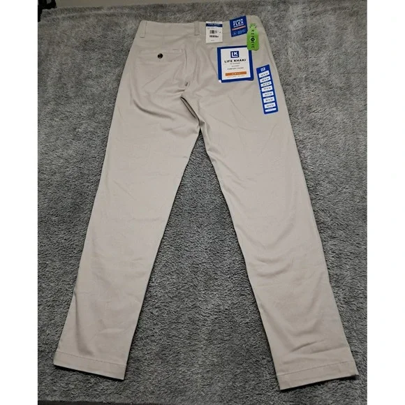 New Haggar Life Khaki Dress Pants Mens 30x32 Super Flex Waistband Chino Slim Fit - Picture 7 of 8